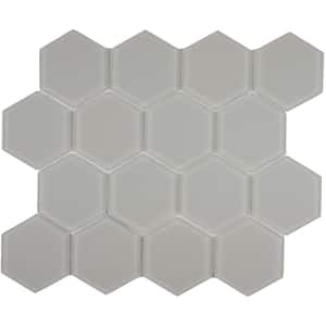 3 in. Beehive 10.25 in. x 11.75 in. Hexagon Marsh Matte Glass Mesh-Mounted Mosaic Tile (9.13 sq. ft./Case)