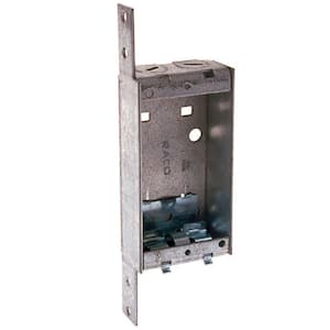 3-1/4 in. H x 2 in. W x 1 in. D Galv. Steel Gray 1-Gang Non-gangable Switch Box with NMSC Clamps, 1-Pack