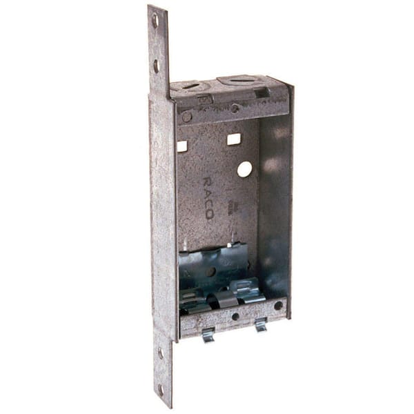 RACO 3-1/4 in. H x 2 in. W x 1 in. D Galv. Steel Gray 1-Gang Non-gangable Switch Box with NMSC Clamps, 1-Pack