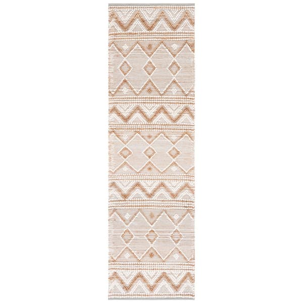 Natura 2 ft. x 8 ft. Natural/Ivory Chevron Striped Runner Rug
