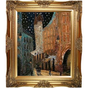 "Old Town Reproduction with Victorian Gold Frame" Canvas Print