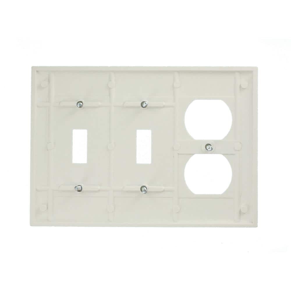 Ivory 3-Gang 2-Toggle 1-Duplex Thermoset Wall Plate