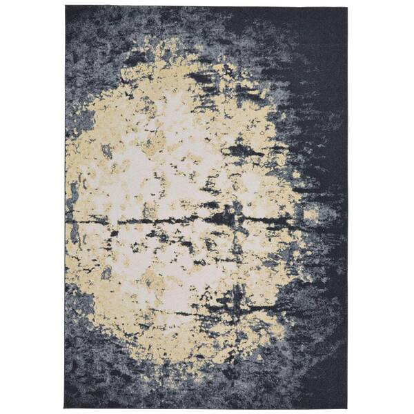 Weave & Wander Milania Charcoal 4 ft. x 6 ft. Abstract Area Rug