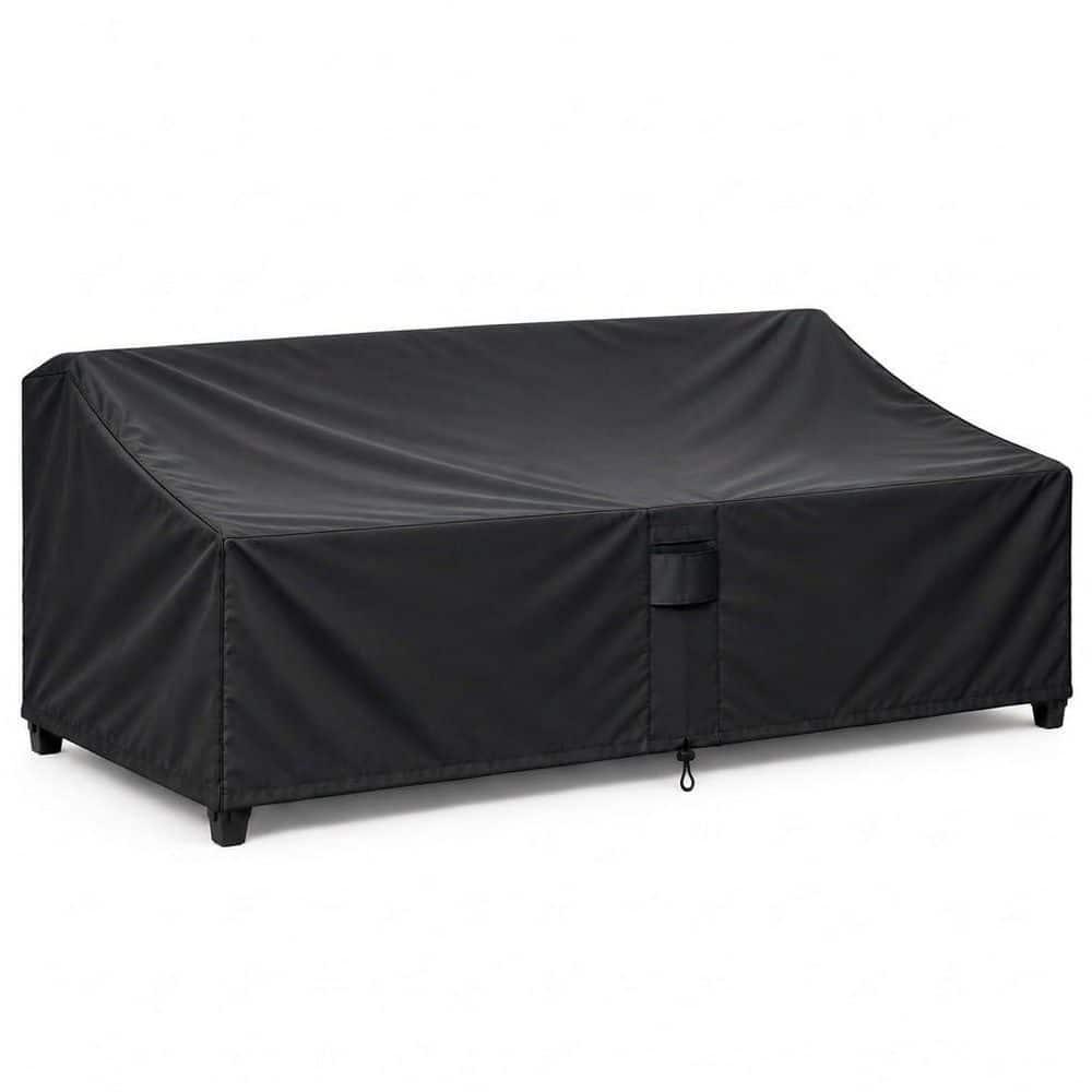 Medium Black Love Seat Weatherproof Outdoor Patio Sofa Protector Cover