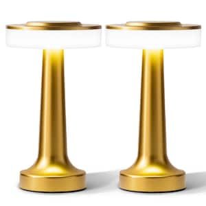 The Lexington 7.7 in. Gold Modern Cordless Rechargeable Integrated LED Table Lamp (2-Pack)