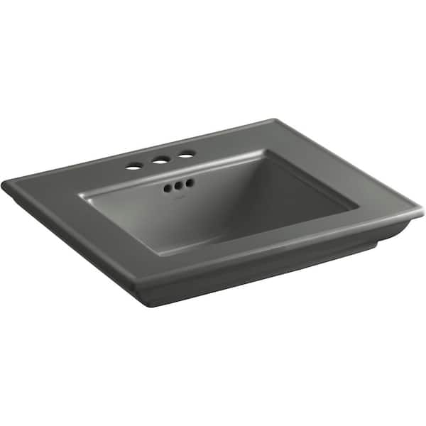 KOHLER Memoirs Stately 24.5 in. x 4 in. Centerset Console Sink Basin in Thunder Grey