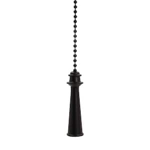 12 in. Matte Black Coastal Lighthouse Pull Chain for Ceiling Fans and Lights