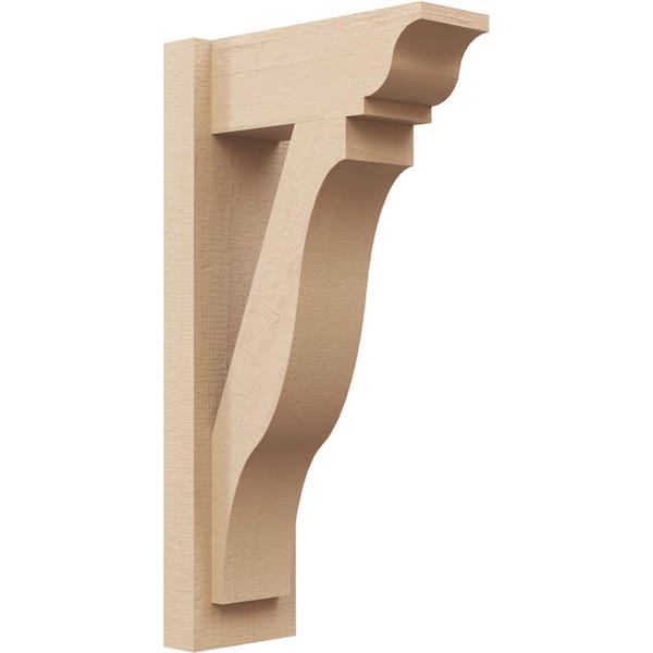 Ekena Millwork 6 in. x 26 in. x 14 in. Funston Traditional Rough Cedar Woodgrain Timberthane Polyurethane Outlooker, Primed Tan