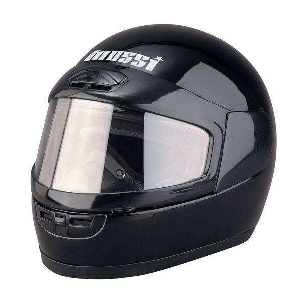 Mossi Large Youth Black Full Face Snowmobile Helmet