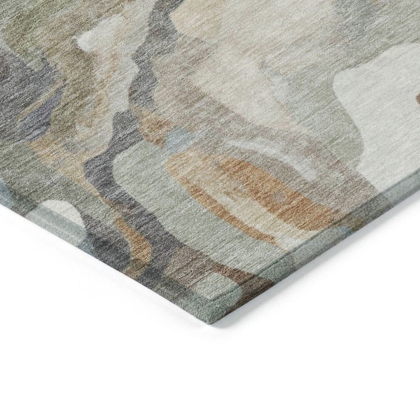 Chantille Machine Washable Indoor/Outdoor Abstract ACN2162 Khaki 1 ft. 8 in. x 2 ft. 6 in. Accent Rug
