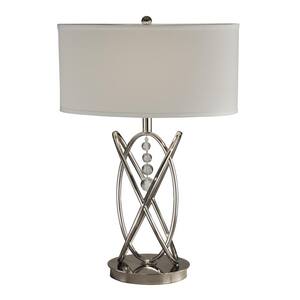 24.5 in. Polished Nickel Table Lamp with Fabric