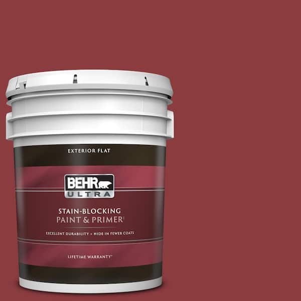 BEHR ULTRA 5 gal. #PMD-22 Ripe Currant Flat Exterior Paint & Primer