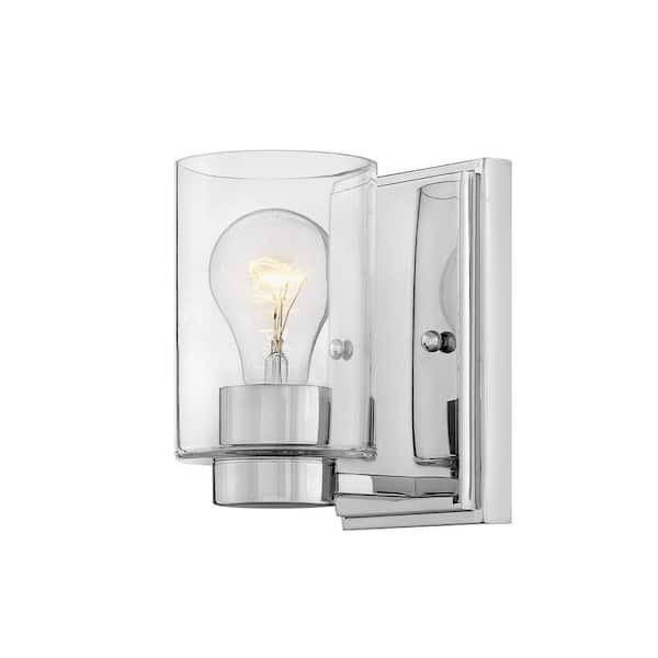 HINKLEY Miley 4.5 in. 1 Light Chrome With Clear Glass Vanity Light