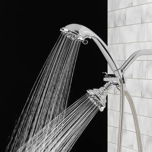 AQUA VISTA 3-Spray 3.5 in. Dual Wall Mount Shower Head and