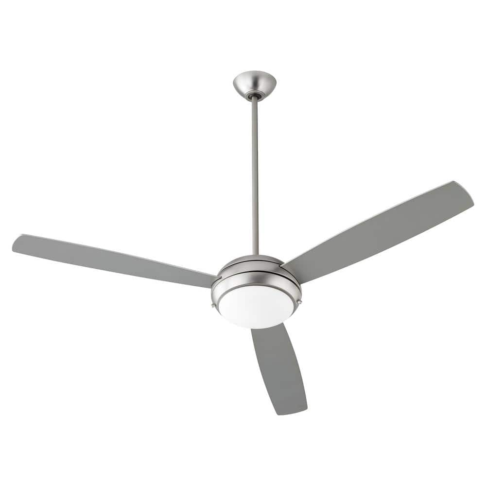 Expo 60 in. 3 Blade 2-Light 9-Watt LED-Light Studio Satin Nickel Ceiling Fan -  quorum, 20603-65