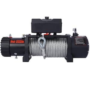 12-Volt 12000LB Electric Winch Towing Trailer Steel Cable Off Road, Waterproof Wire Cable for Truck UTV ATU SUV