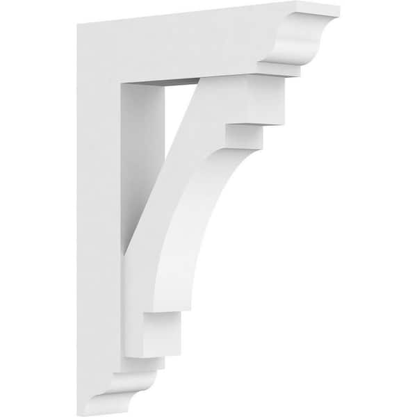 Ekena Millwork Standard Merced 3 in. W x 22 in. H x 16 in. D Signature Urethane Polyurethane Bracket With Traditional Ends