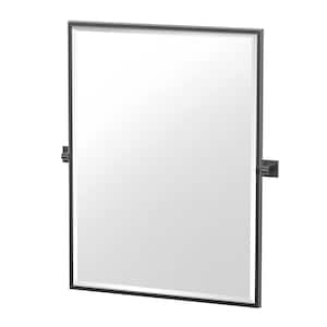 Elevate 32.5 in. x 27.63 in. Framed Rectangle Mirror in Matte Black