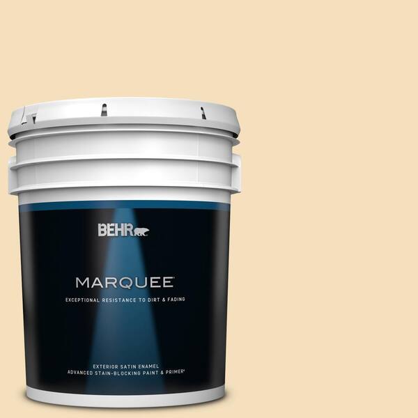 BEHR MARQUEE 5 gal. #320E-2 Cracked Wheat Satin Enamel Exterior Paint & Primer