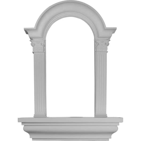 Ekena Millwork 30-1/4 in. x 6-7/8 in. x 42-5/8 in. Primed Polyurethane Surface Mount Hillsborough Wall Niche