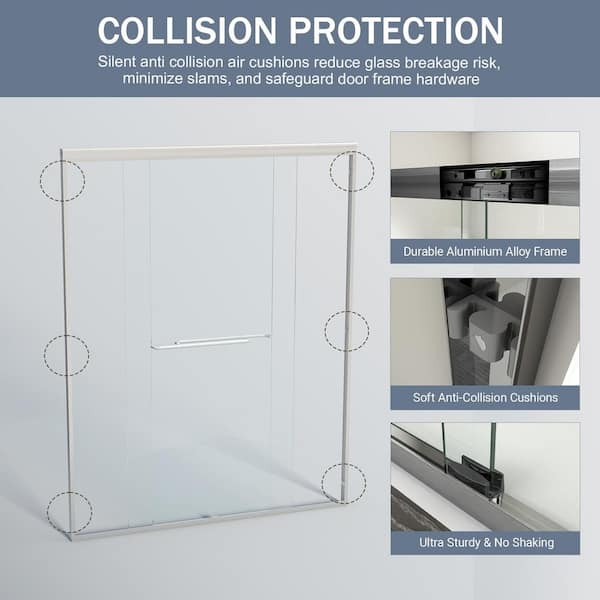 Abruzzo 60 in. W x 72 in. H Sliding Double Framed Bathroom Shower
