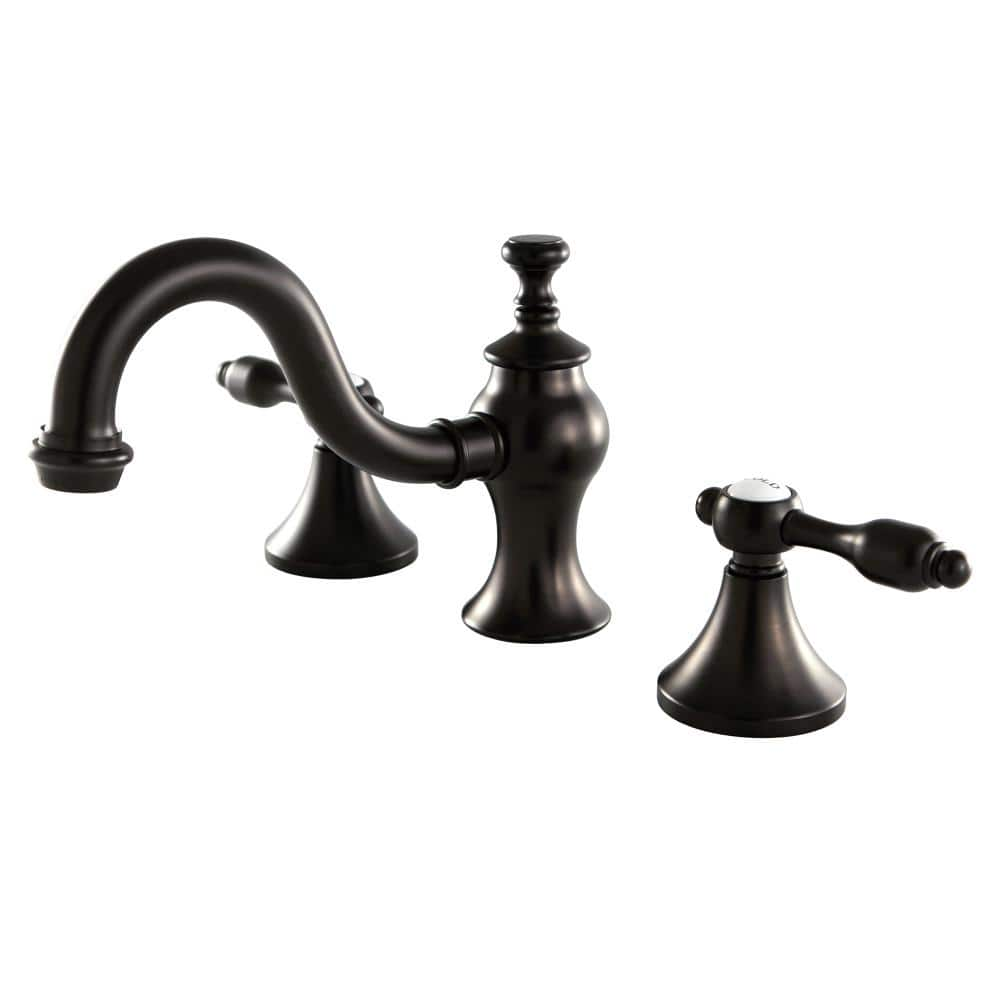 Kingston Brass Tudor 8 in. Widespread 2-Handle High-Arc Bathroom Faucet ...