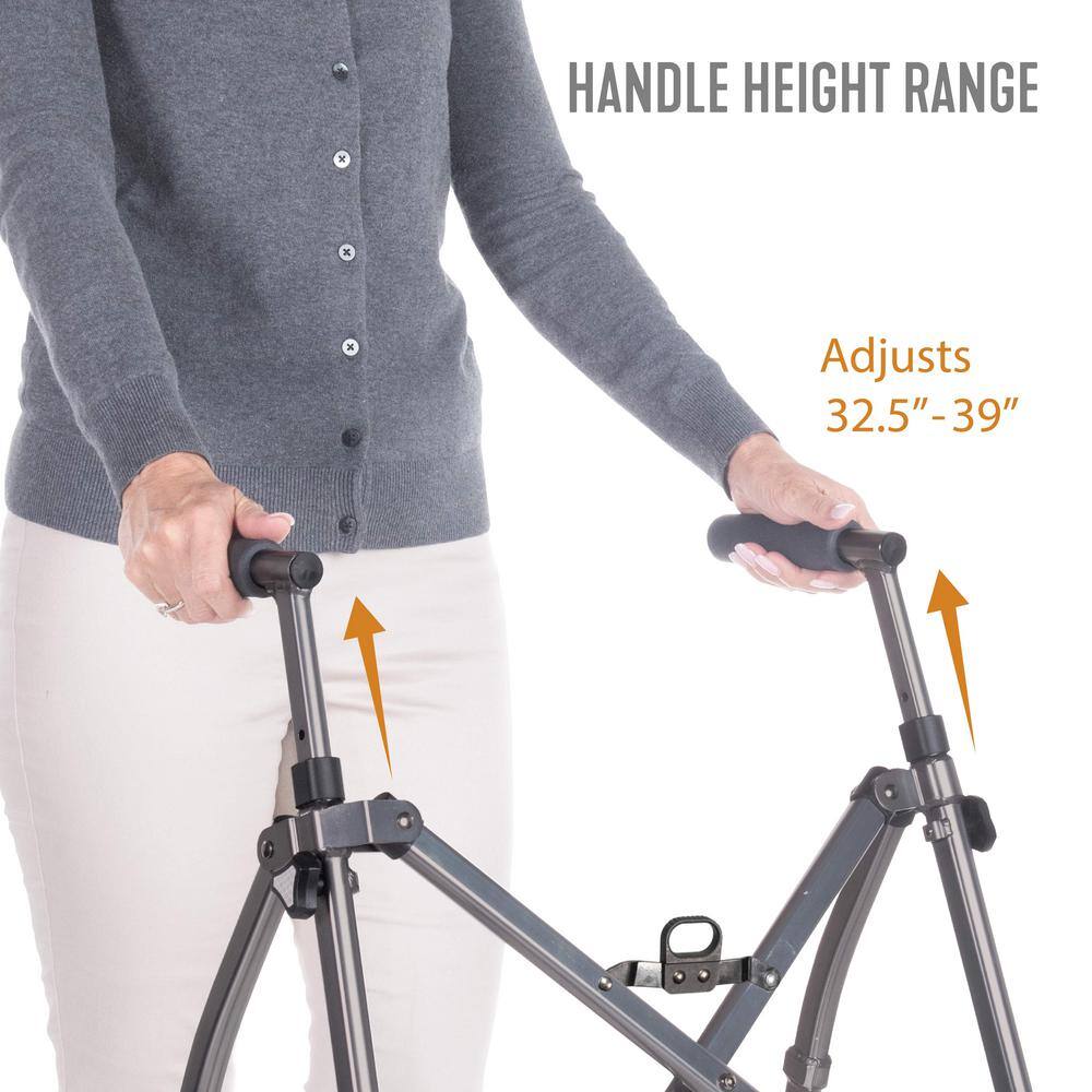 Matte Black Lightweight Foldable Walker for Seniors