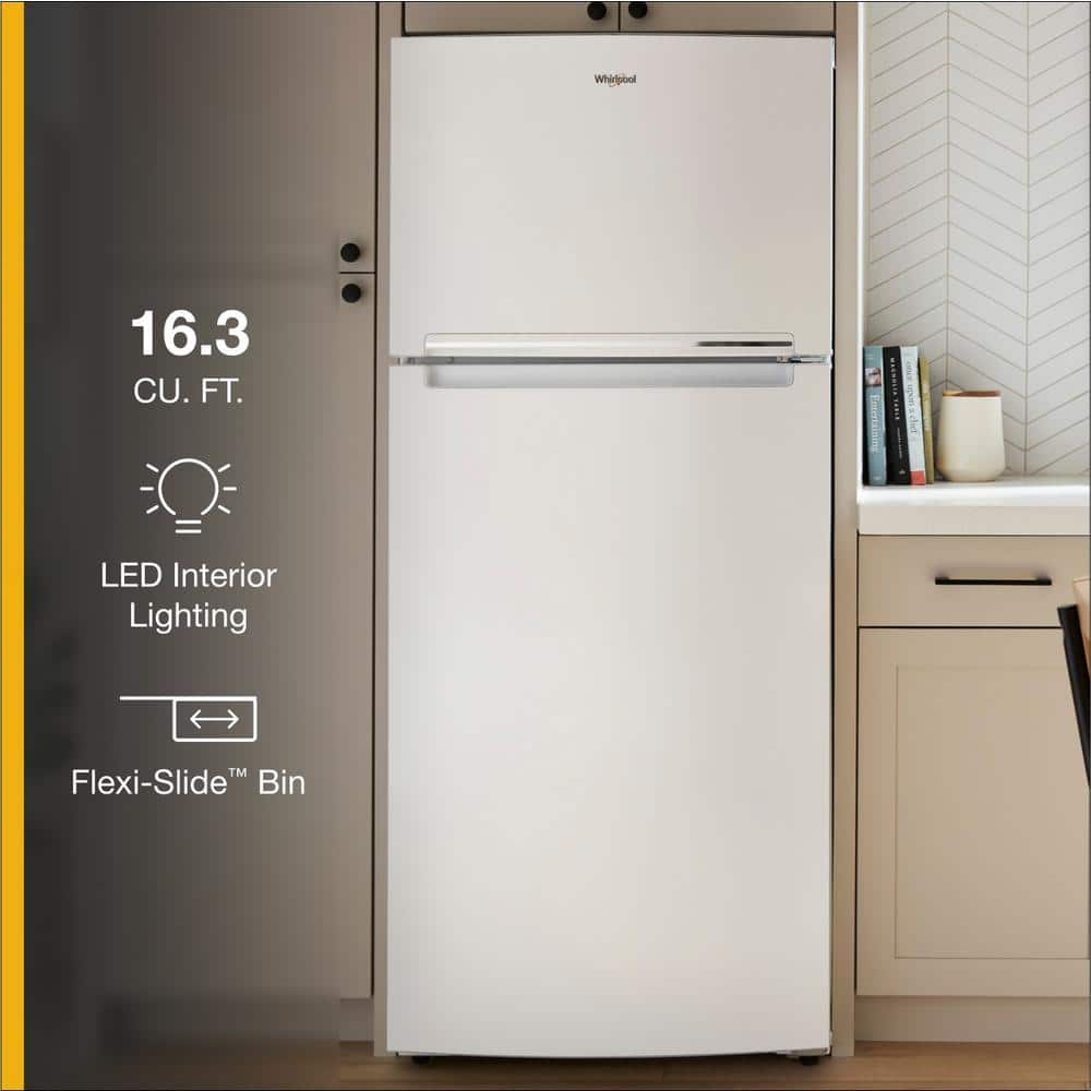White 16.3 cu. ft. Top Freezer Refrigerator with Ice Maker