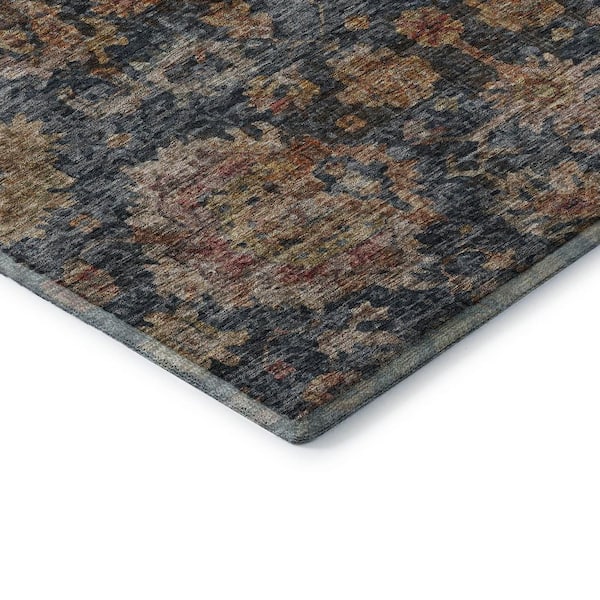 Mayfield Premium Machine Washable Abstract AMF1094 Navy 2 ft. 3 in. x 7 ft. 6 in. Runner Rug