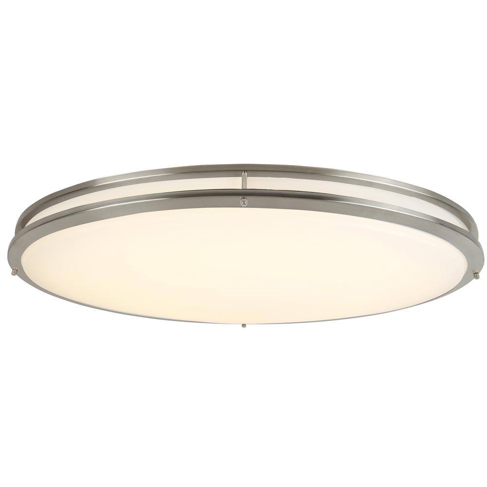 Owens 32" Brushed Nickel Contemporary LED Flush Mount Light