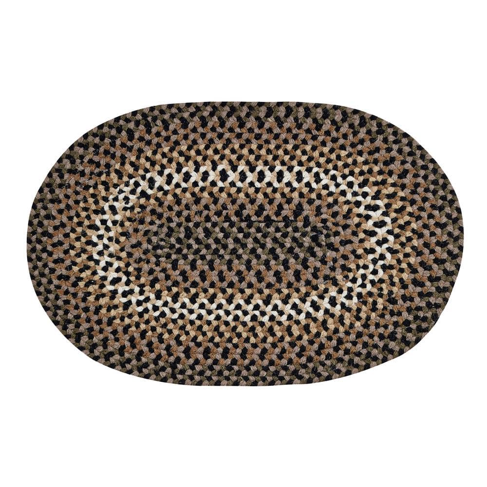 Better Trends Woodbridge Oval Braid Collection Black 27" x 48" Oval 100