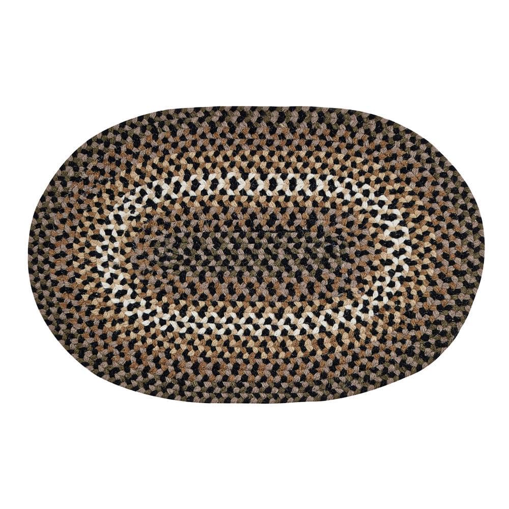 Better Trends Woodbridge Oval Braid Collection Black 20" x 30" Oval 100
