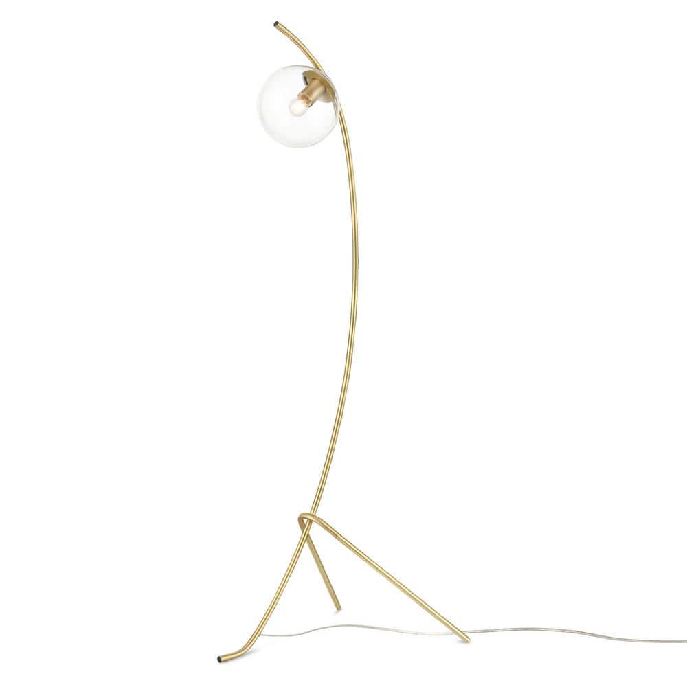 Addis 59.83 in. Brushed Brass/Clear Floor Lamp with Glass Shade price history on PriceWatchPro