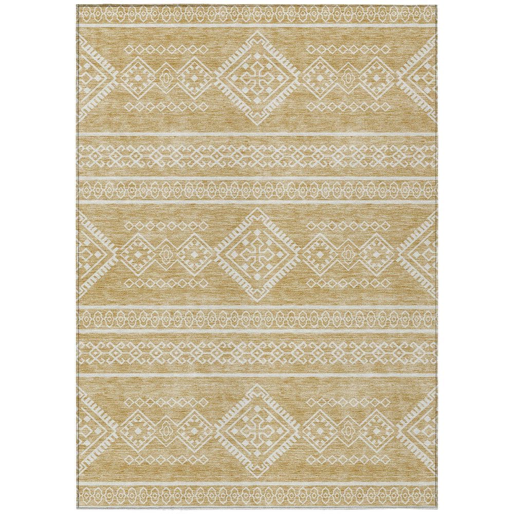 Chantille Machine Washable Indoor/Outdoor Abstract ACN901 Gold 5 ft. x 7 ft. 6 in. Area Rug price history on PriceWatchPro