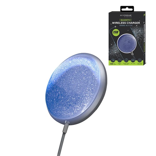 15W Magnetic Wireless Charger-Cosmic Glitter Edition, MagSafe Compatible Fast Charging Pad with 3. 3ft USB-C