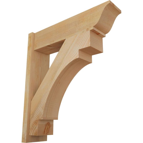 Ekena Millwork 8 in. x 34 in. x 30 in. Merced Traditional Rough Sawn Douglas Fir Outlooker