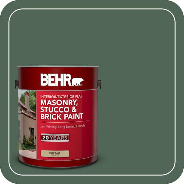 1 gal. #PFC-40 Green Flat Interior/Exterior Masonry, Stucco and Brick Paint