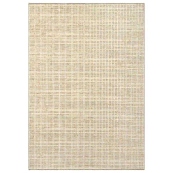 Garvee Modern Geometric Indoor Non-Slip Carpet Machine Washable Carpet Low Pile Foldable Carpet Yellow, 8 ft. x 10 ft. Area Rug