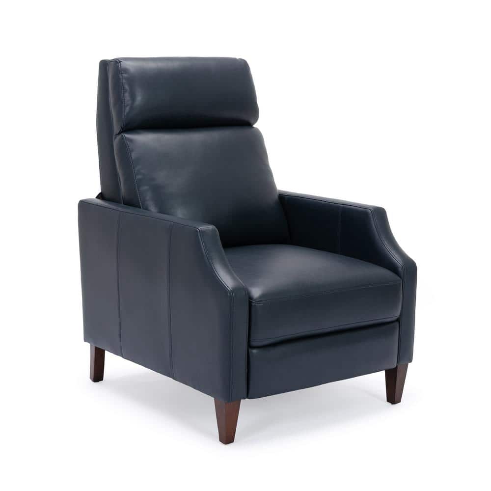 Balantyne Midnight Blue Faux Leather Push Back Recliner
