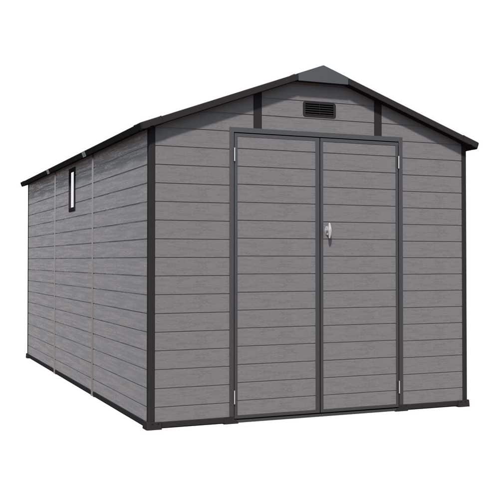 IMAGACFUN 8 x 14 ft. Resin Outdoor Storage Shed, Lockable with 2