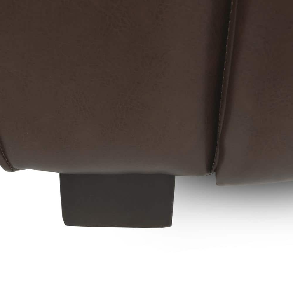 Luxurious Dark Brown Faux Leather Lawson 3-Seater Sofa with Tapered Legs