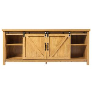 58 in. Golden TV Stand Fits TVs Up to 60 in with Cabinet Sliding Barn Door