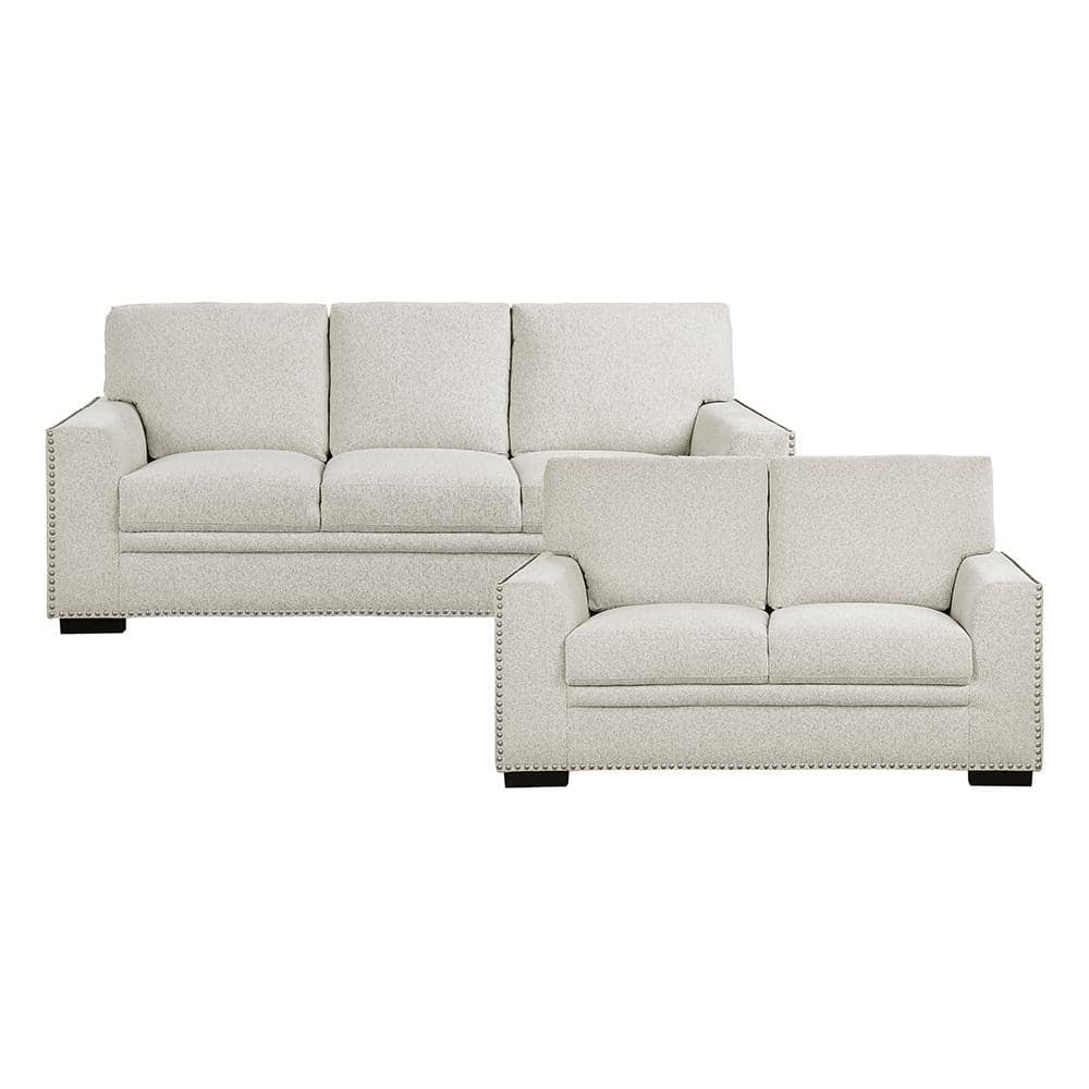 Driggs 84 in. W Straight Arm Chenille Rectangle 2-Piece Living Room Sofa Se