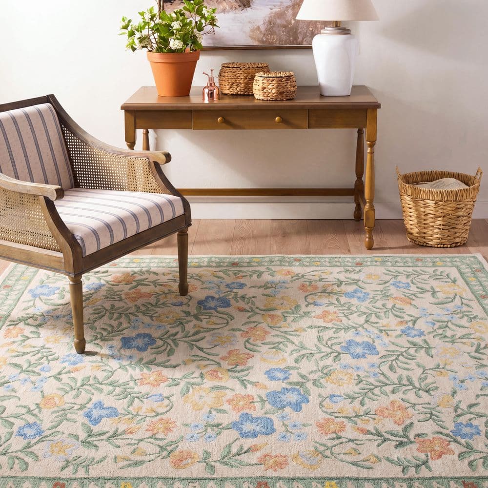 Martha Stewart 9 ft. x 12 ft. Beige/Green Floral Botanical Area Rug price history on PriceWatchPro
