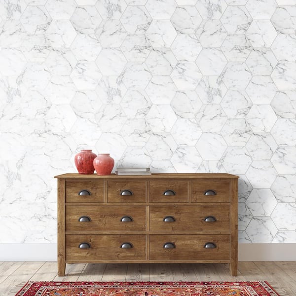 Carrara Infinity Hexagon 11 in. x 13 in. Matte Porcelain Marble Look Floor and Wall Tile (10.76 sq. ft./Case)