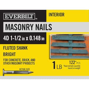 4D 1-1/2 in. Fluted Masonry Nails Bright 1 lb (Approximately 122 Pieces)