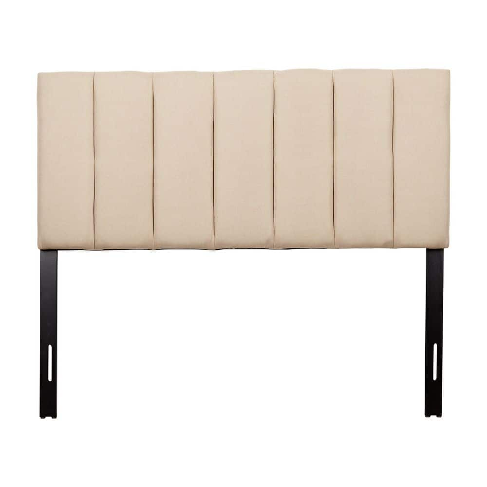 CorLiving Helena Adjustable Cream Full Upholstered Headboard with