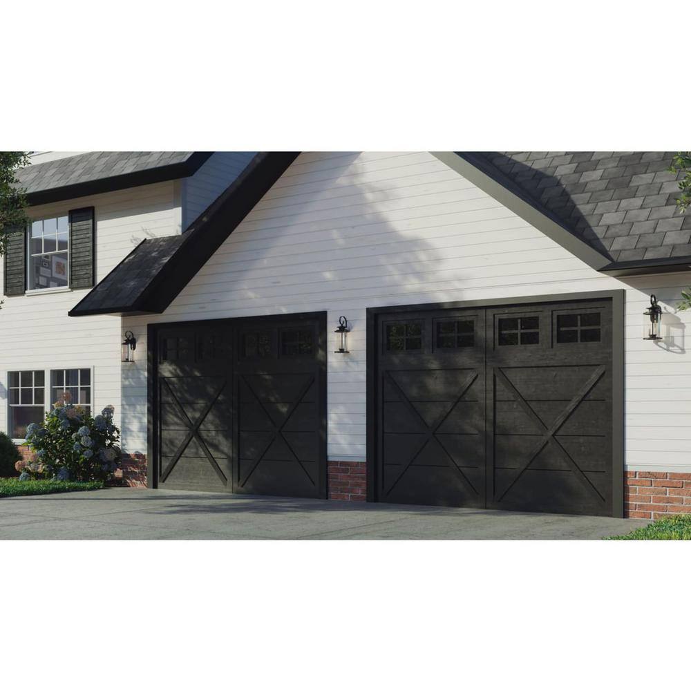 Squire Black and Bronze 2-Light Medium Wall Lantern with Clear Glass Shade