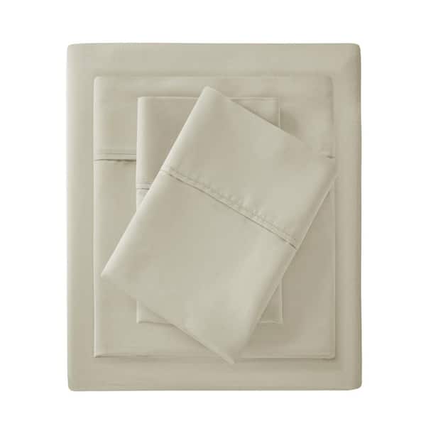 1500-Thread Count 4-Piece Ivory Cotton Blend Queen Wrinkle Free Sheet Set