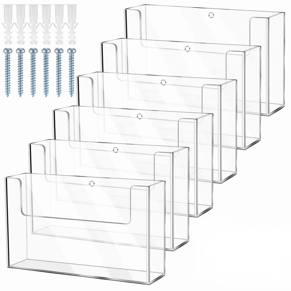 Postal Card Rack Standing Clear Acrylic 6 in. x 4 in. Wall Mount Magazine Rack Type Magazine Rack ...